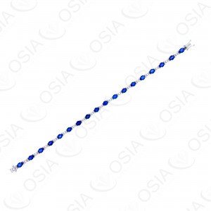 18 Karat White Gold Diamond & Gemstone Bracelet