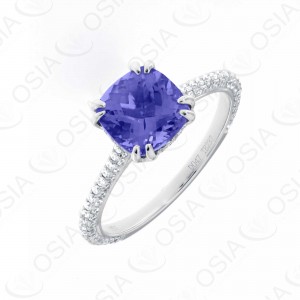 18 KARAT DIAMOND AND GEMSTONE RING