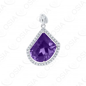 18 KARAT DIAMOND AND GEMSTONE PENDANT