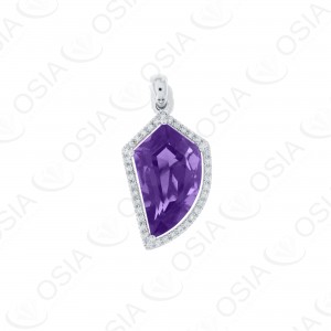 18 KARAT DIAMOND AND GEMSTONE PENDANT