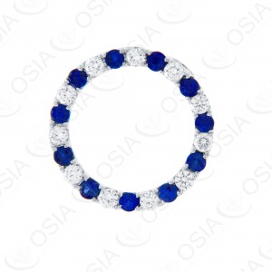 18 KARAT DIAMOND AND GEMSTONE PENDANT