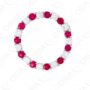 18 KARAT DIAMOND AND GEMSTONE PENDANT