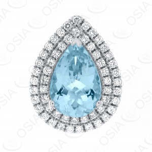18 KARAT DIAMOND AND GEMSTONE PENDANT