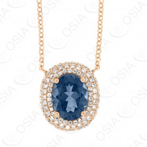 18 KARAT DIAMOND AND GEMSTONE NECKLACE