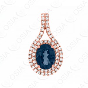 18 KARAT DIAMOND AND GEMSTONE PENDANT
