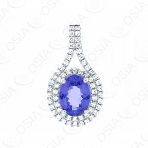 18 KARAT DIAMOND AND GEMSTONE PENDANT