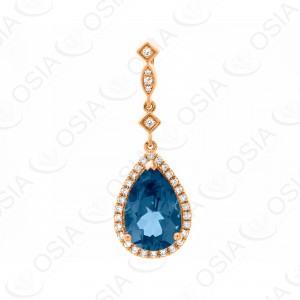 18 KARAT DIAMOND AND GEMSTONE PENDANT