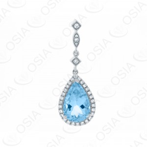 18 KARAT DIAMOND AND GEMSTONE PENDANT