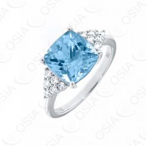 18 KARAT DIAMOND AND GEMSTONE RING