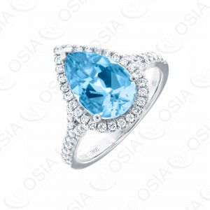 18 KARAT DIAMOND AND GEMSTONE RING