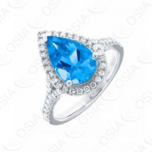 18 KARAT DIAMOND AND GEMSTONE RING