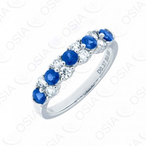 18 KARAT DIAMOND AND GEMSTONE RING
