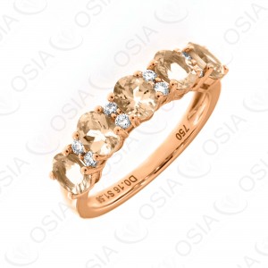 18 KARAT DIAMOND AND GEMSTONE RING