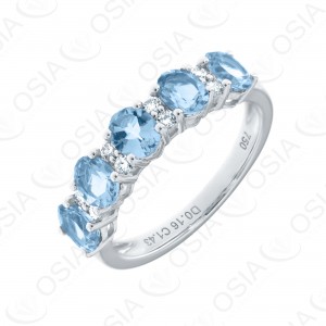 18 KARAT DIAMOND AND GEMSTONE RING
