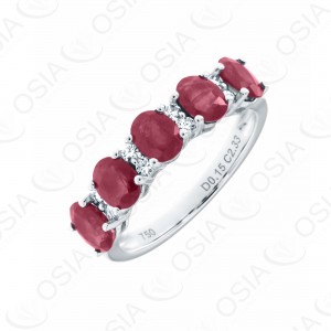 18 KARAT DIAMOND AND GEMSTONE RING