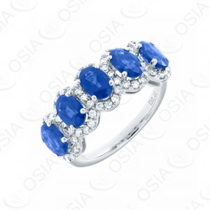 18 KARAT DIAMOND AND GEMSTONE RING