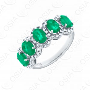 18 KARAT DIAMOND AND GEMSTONE RING