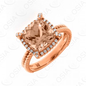 18 KARAT DIAMOND AND GEMSTONE RING