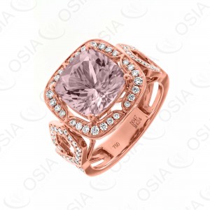 18 KARAT DIAMOND AND GEMSTONE RING
