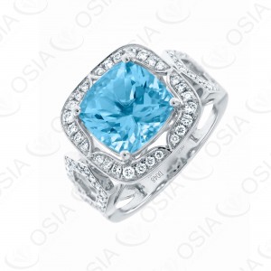 18 KARAT DIAMOND AND GEMSTONE RING