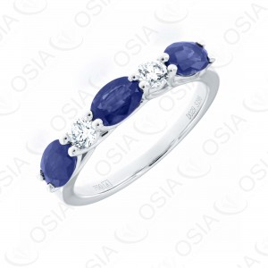 18 KARAT DIAMOND AND GEMSTONE RING