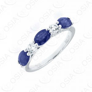 18 KARAT DIAMOND AND GEMSTONE RING
