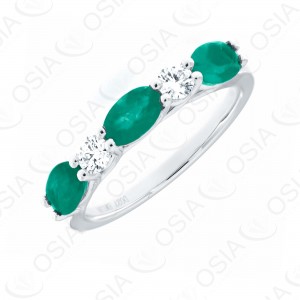 18 KARAT DIAMOND AND GEMSTONE RING