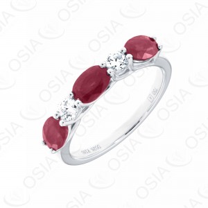 18 KARAT DIAMOND AND GEMSTONE RING