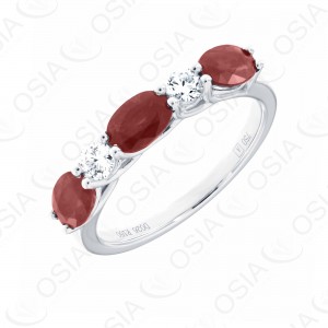 18 KARAT DIAMOND AND GEMSTONE RING