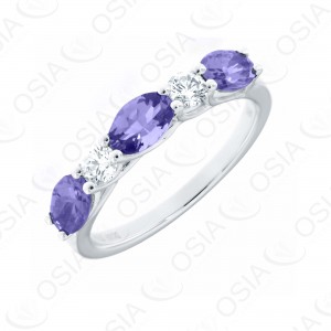 18 KARAT DIAMOND AND GEMSTONE RING