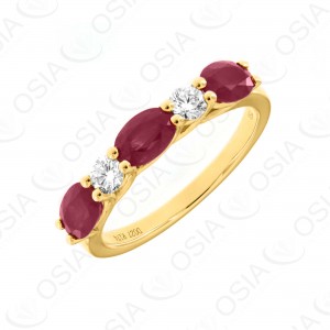 18 KARAT DIAMOND AND GEMSTONE RING