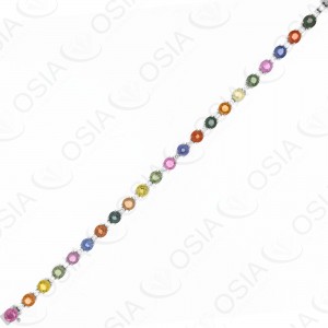 18 KARAT DIAMOND AND GEMSTONE BRACELET