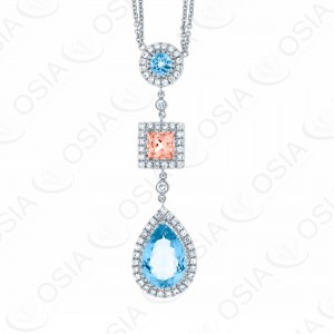 18 KARAT DIAMOND AND GEMSTONE NECKLACE