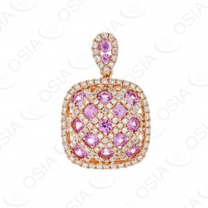 18 KARAT DIAMOND AND GEMSTONE PENDANT