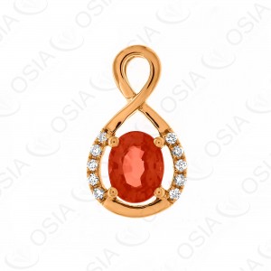18 KARAT DIAMOND AND GEMSTONE PENDANT