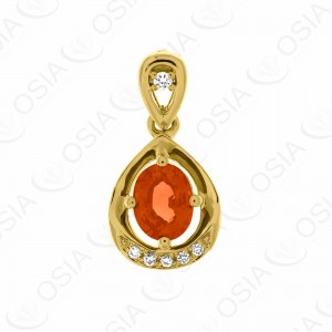 18 KARAT DIAMOND AND GEMSTONE PENDANT