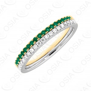 18 KARAT DIAMOND AND GEMSTONE RING