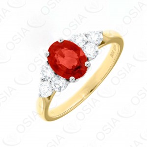 18 KARAT DIAMOND AND GEMSTONE RING