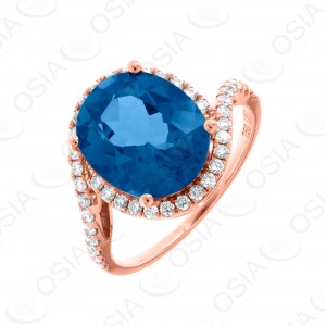 18 KARAT DIAMOND AND GEMSTONE RING