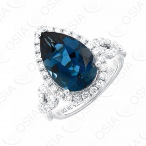 18 KARAT DIAMOND AND GEMSTONE RING