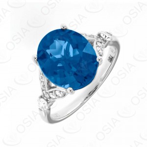 18 KARAT DIAMOND AND GEMSTONE RING