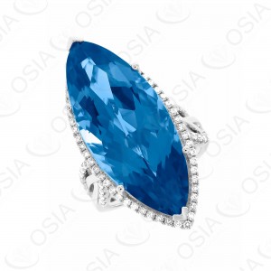 18 KARAT DIAMOND AND GEMSTONE RING