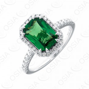 18 KARAT DIAMOND AND GEMSTONE RING