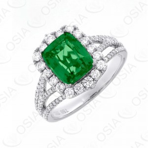 18 KARAT DIAMOND AND GEMSTONE RING