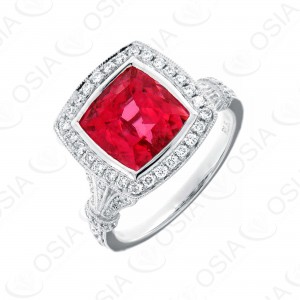 18 KARAT DIAMOND AND GEMSTONE RING