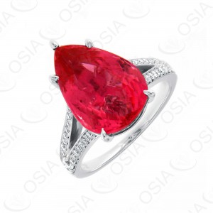 18 KARAT DIAMOND AND GEMSTONE RING