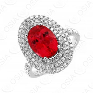 18 KARAT DIAMOND AND GEMSTONE RING