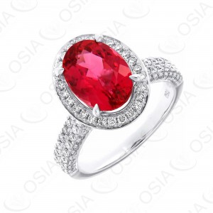 18 KARAT DIAMOND AND GEMSTONE RING