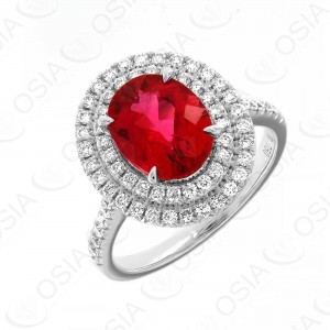 18 KARAT DIAMOND AND GEMSTONE RING