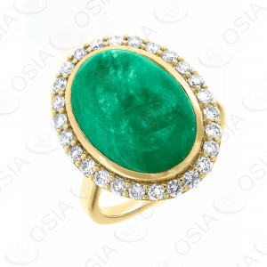 18 KARAT DIAMOND AND GEMSTONE RING